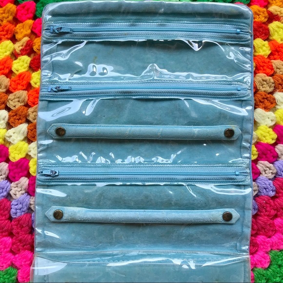 Vintage 60s travel makeup bag retro toiletry case - Picture 3 of 4